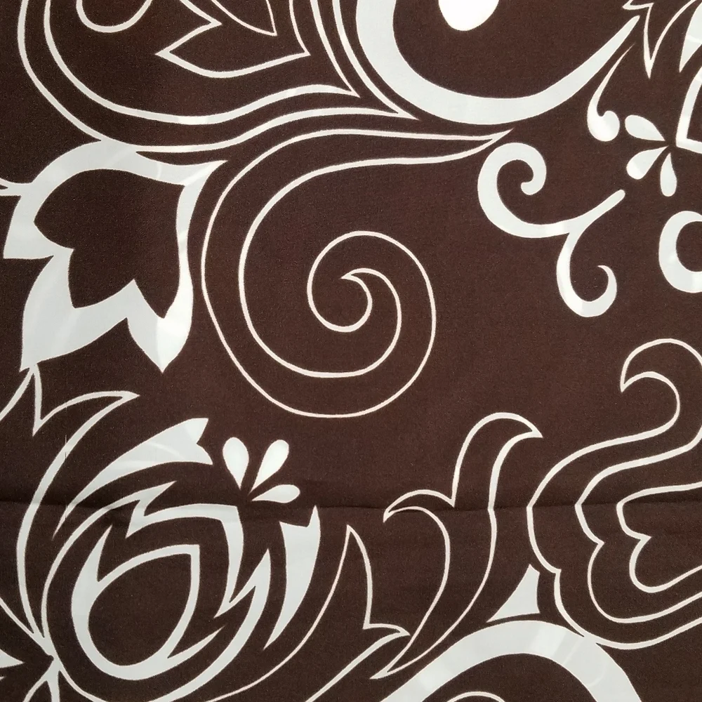 Polyester Fabric Brown with White Flowers 2 1/2 Yards 45
